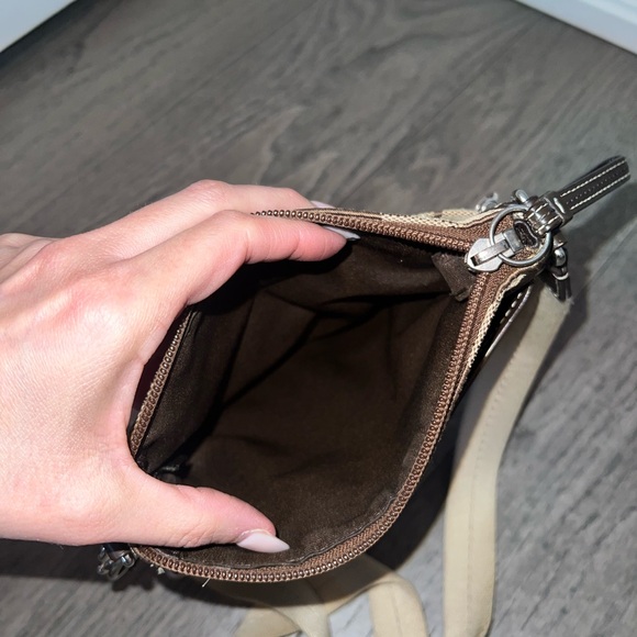 Coach Small Signature Canvas Crossbody in Brown and Tan - Picture 4 of 7